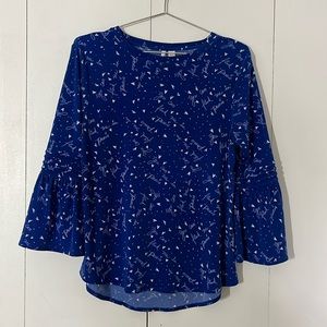Elle Size M Blue Tunic Shirt